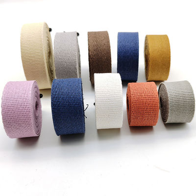 GRS Herribone Woven Paper Ribbon Roll Pola Biasa Berbagai Warna Padat