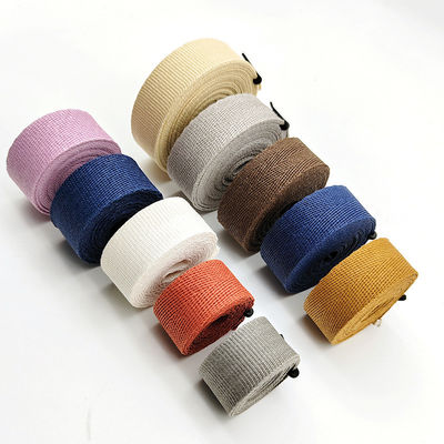 GRS Herribone Woven Paper Ribbon Roll Pola Biasa Berbagai Warna Padat