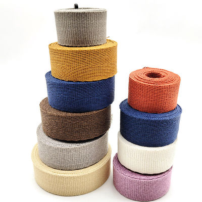 GRS Herribone Woven Paper Ribbon Roll Pola Biasa Berbagai Warna Padat
