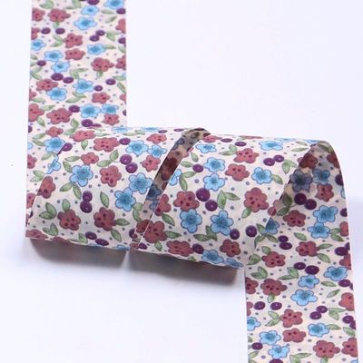 Peribadi Eco Friendly 25mm Branded Fabric Tape Roll OEM/ODM Layanan Printed Pattern Ribbon