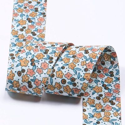 Peribadi Eco Friendly 25mm Branded Fabric Tape Roll OEM/ODM Layanan Printed Pattern Ribbon
