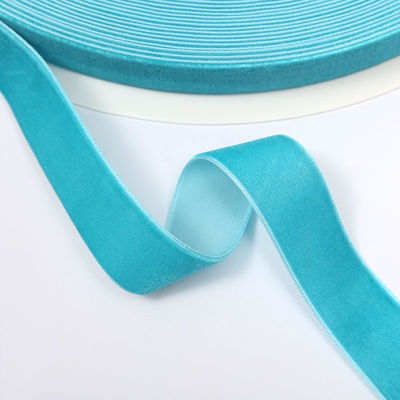 1 Inch Red Velvet Ribbon Wired Luxurious Light Blue Velvet Ribbon