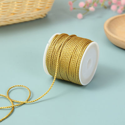 3 benang 2mm-10mm Polyester tali nilon benang emas dicampur untuk gelang