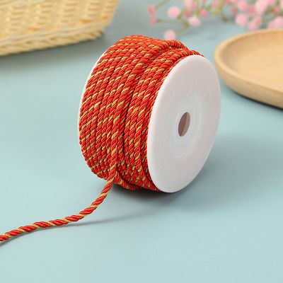 3 benang 2mm-10mm Polyester tali nilon benang emas dicampur untuk gelang
