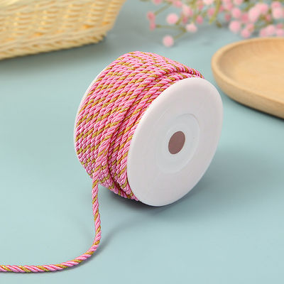 3 benang 2mm-10mm Polyester tali nilon benang emas dicampur untuk gelang