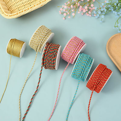 3 benang 2mm-10mm Polyester tali nilon benang emas dicampur untuk gelang