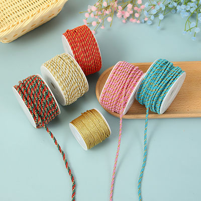 3 benang 2mm-10mm Polyester tali nilon benang emas dicampur untuk gelang