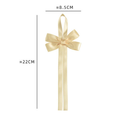 Emas Pre Tied Satin Ribbon Bow Dengan Elastic Loop Satin Ribbon Untuk Membungkus Hadiah
