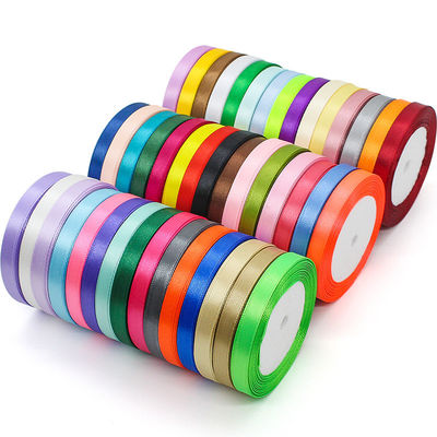 Single Face Asorted Polyester Nylon Satin Ribbon 100 Yards 3mm-10mm
