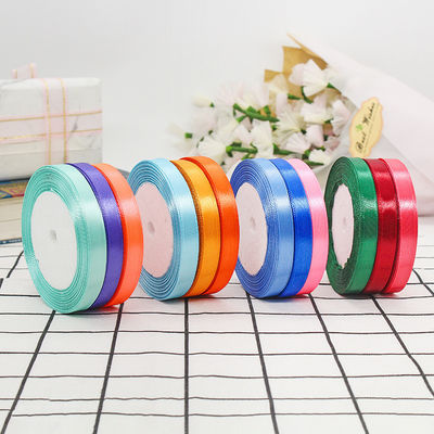 Single Face Asorted Polyester Nylon Satin Ribbon 100 Yards 3mm-10mm