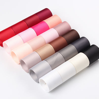 3mm-100mm Solid Assorted Color Polyester Grosgrain Ribbon untuk pembungkusan hadiah dan kerajinan DIY