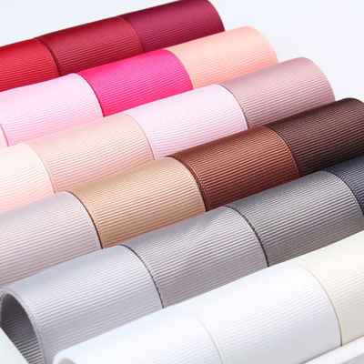 3mm-100mm Solid Assorted Color Polyester Grosgrain Ribbon untuk pembungkusan hadiah dan kerajinan DIY
