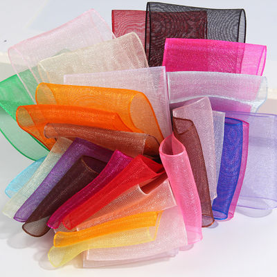 2.5cm Polyester Organza Ribbon untuk DIY busur atau dekorasi pernikahan atau bungkus kue