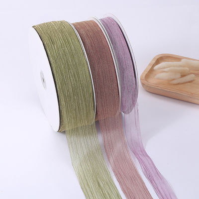 Pembungkus Hadiah 25mm Organza Ribbon Korea 2,5cm Sheer Wired Ribbon