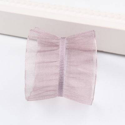 25mm untuk rambut 38mm Wrinkle Edge Polyester Organza Ribbon untuk DIY rambut Ribbon Bow
