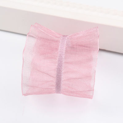 25mm untuk rambut 38mm Wrinkle Edge Polyester Organza Ribbon untuk DIY rambut Ribbon Bow
