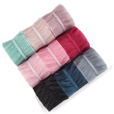 25mm untuk rambut 38mm Wrinkle Edge Polyester Organza Ribbon untuk DIY rambut Ribbon Bow