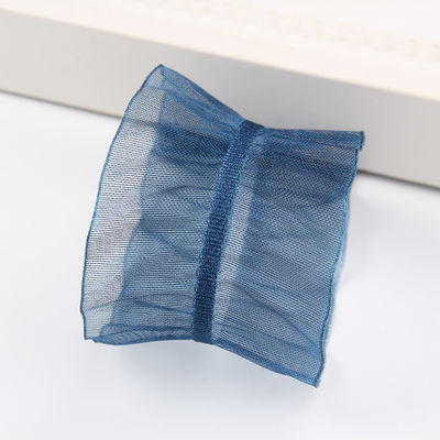 25mm untuk rambut 38mm Wrinkle Edge Polyester Organza Ribbon untuk DIY rambut Ribbon Bow