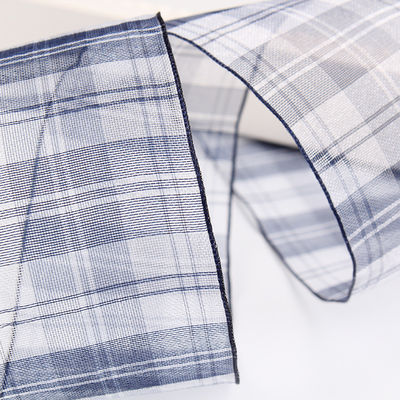 6mm-38mm Plaid Polyester Organza Ribbon untuk Bunga Cokelat Gift Packing