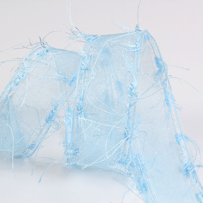 25mm-50mm Tassel Edge Polyester Organza Ribbon untuk Bunga Cokelat Pembungkusan Hadiah dan Dekorasi Pakaian
