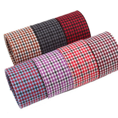 Polyester Red Houndstooth Ribbon 10mm-40mm Satin Poly Ribbon