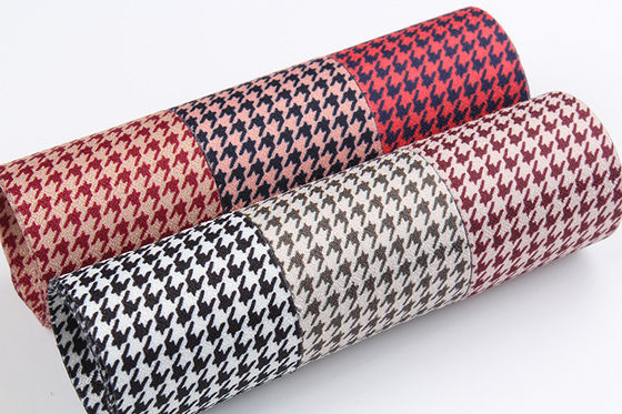 40mm Double Face Polyester Hound Stooth Ribbon untuk Ribbon Bow Making dan Dekorasi Pakaian