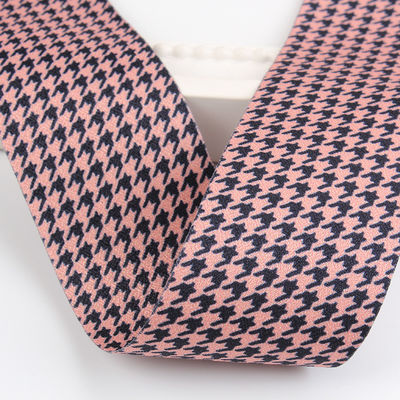 40mm Double Face Polyester Hound Stooth Ribbon untuk Ribbon Bow Making dan Dekorasi Pakaian