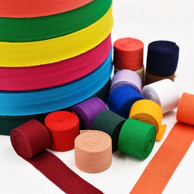 Herribone Desain Pita Katun Ungu Oranyeu Katun Twill Tape