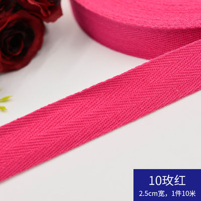Herribone Desain Pita Katun Ungu Oranyeu Katun Twill Tape