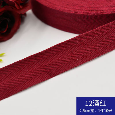 Herribone Desain Pita Katun Ungu Oranyeu Katun Twill Tape