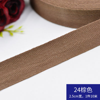 Herribone Desain Pita Katun Ungu Oranyeu Katun Twill Tape