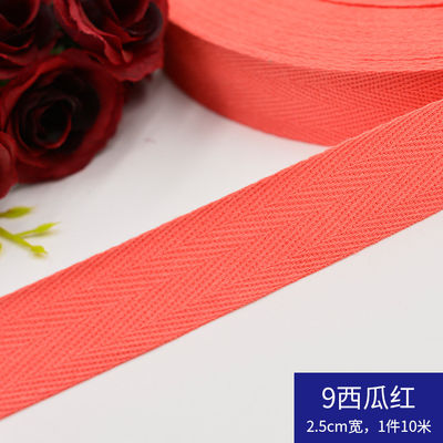 Herribone Desain Pita Katun Ungu Oranyeu Katun Twill Tape