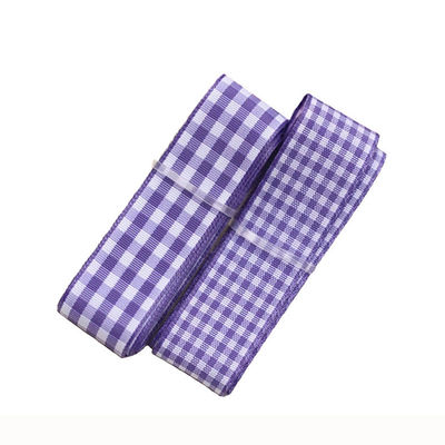Polyester Plaid Lattice Ribbon untuk membuat busur dan pembungkus hadiah