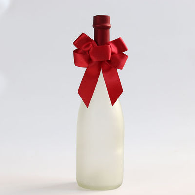 Brown Elastic Satin Ribbon Bow Pembungkus Hadiah Untuk Botol Anggur Merah