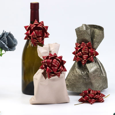 Golden Star Present Ribbon Bow Red Wine Gift Wrapping Ribbon Bow