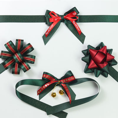 Polyester Satin Ribbon Bow ISO9001 Satin Ribbon Untuk Pembungkus Hadiah