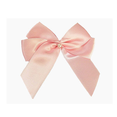 Ulang Tahun Putih Satin Bow Polyester Kuning Satin Bow Untuk Kerajinan