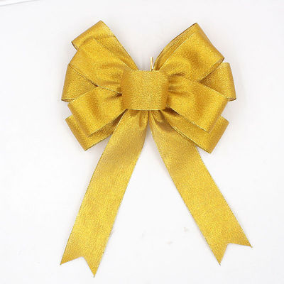 Ulang Tahun Putih Satin Bow Polyester Kuning Satin Bow Untuk Kerajinan