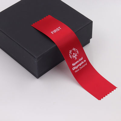 Blue Green Medal Award Ribbon Polyester Satin Ribbon Medali yang Disesuaikan