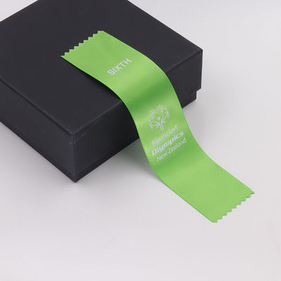 Blue Green Medal Award Ribbon Polyester Satin Ribbon Medali yang Disesuaikan