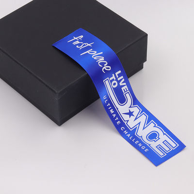 Blue Green Medal Award Ribbon Polyester Satin Ribbon Medali yang Disesuaikan