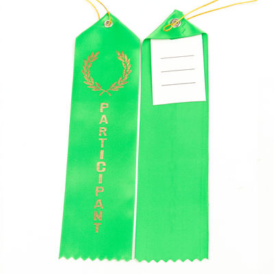 Blue Green Medal Award Ribbon Polyester Satin Ribbon Medali yang Disesuaikan