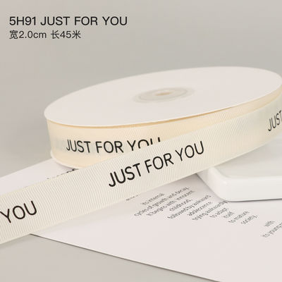 Ribbon Grosgrain Putih 20mm Ribbon Baja Cetak OEM Ramah Lingkungan