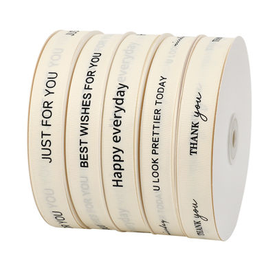 Ribbon Grosgrain Putih 20mm Ribbon Baja Cetak OEM Ramah Lingkungan