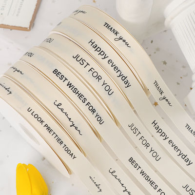 Ribbon Grosgrain Putih 20mm Ribbon Baja Cetak OEM Ramah Lingkungan