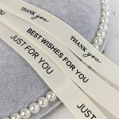 Ribbon Grosgrain Putih 20mm Ribbon Baja Cetak OEM Ramah Lingkungan