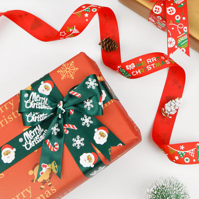 2cm 2,5cm Ribbon Natal Cetak ISO14001 Ribbon Natal Pribadi