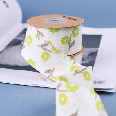 OEM Blossom Flower Art Printed Ribbon 40mm Custom Ribbon Dengan Logo