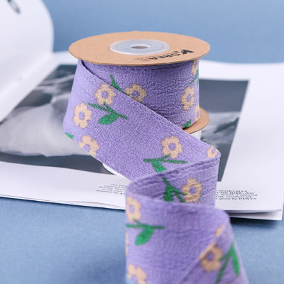 OEM Blossom Flower Art Printed Ribbon 40mm Custom Ribbon Dengan Logo