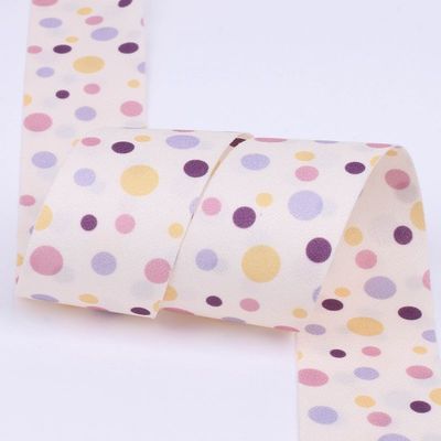 Ribbon Polyester Cetak Titik Bulat 25mm-38mm Ribbon Natal Katun